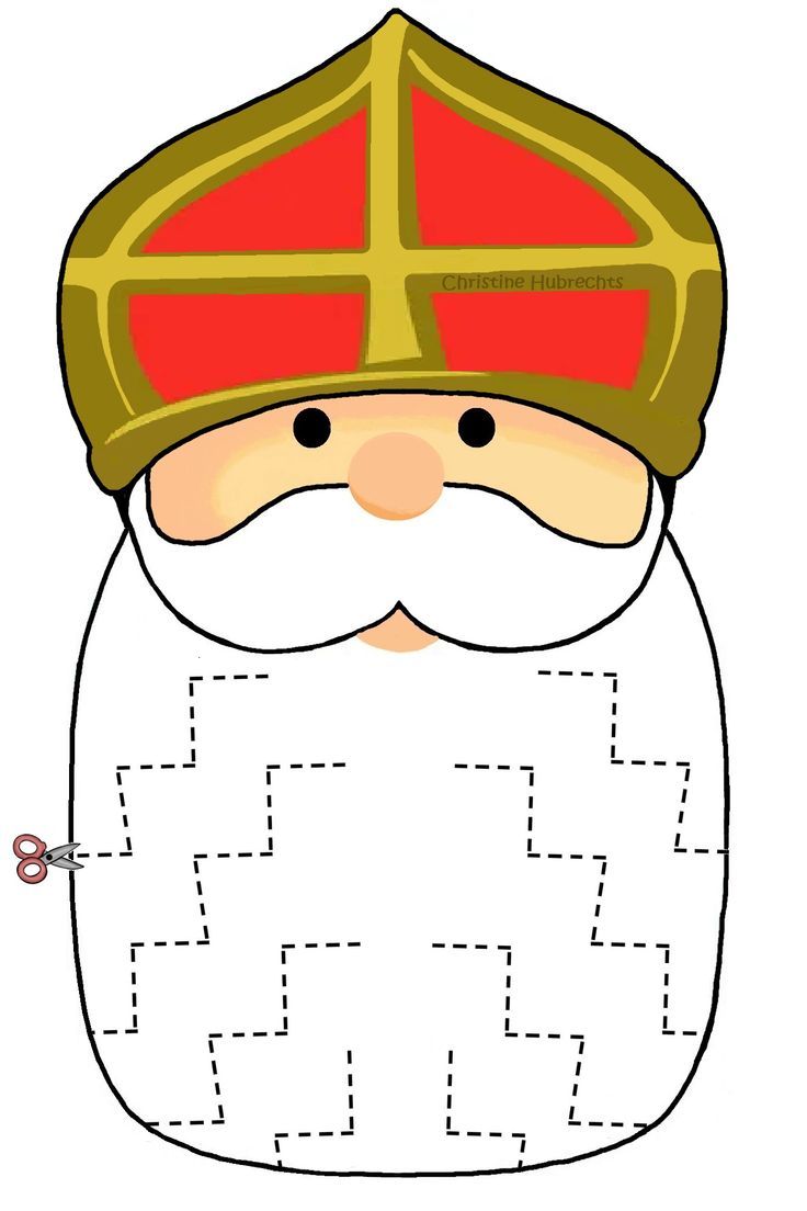 KNIPPEN- baard van de SINT (5) | Knutselen sinterklaas, Werkjes - Hoe Heet De Kleding Van Sinterklaas