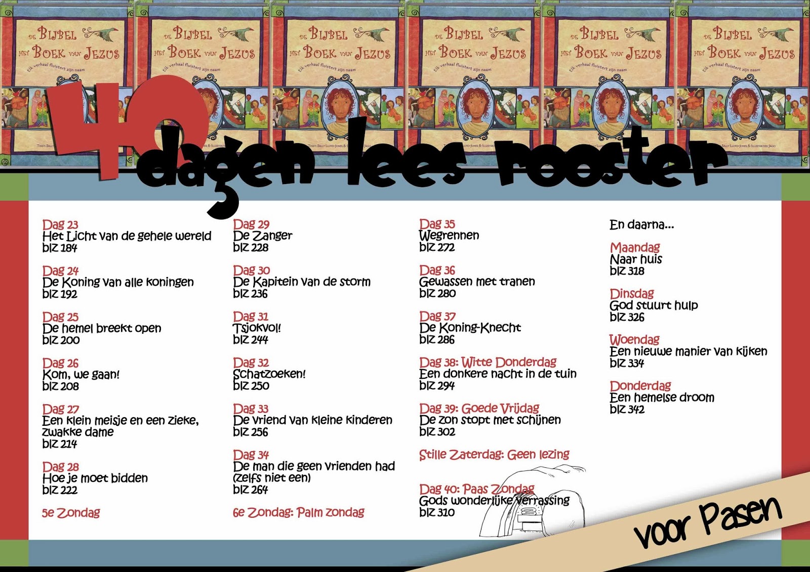 Kopje Thee(a): De Bijbel Het Boek van Jezus - 40 dagen tijd leesrooster - 40 Dagen Tijd Boekje