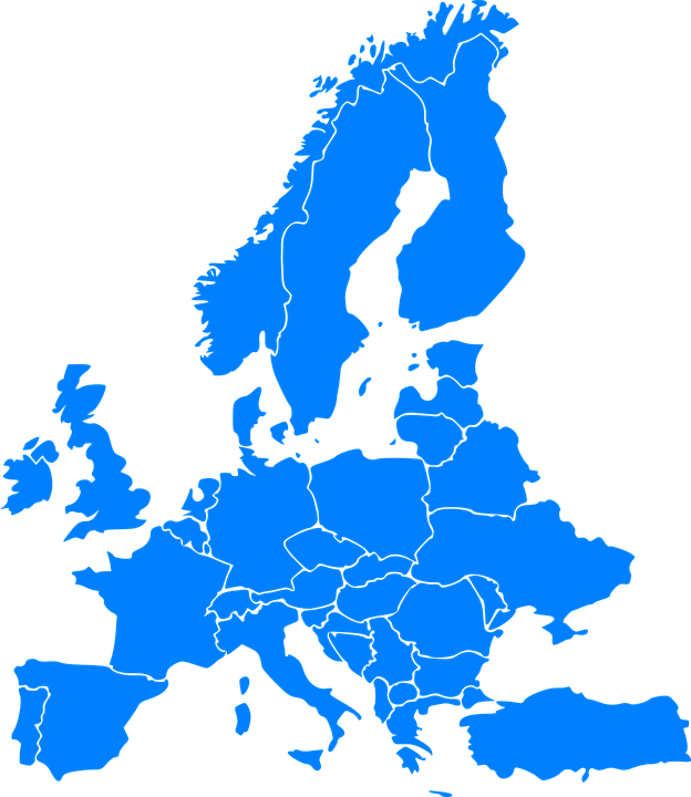 Kostenlose Vektorgrafik: Europa, Land, Welt, Kontinent - Kostenloses - Europa Kaart Landen En Hoofdsteden