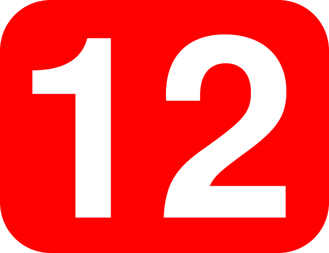 Kostenlose Vektorgrafik: Zwölf, 12, Zahl, Gerundet, Rechteck - 12 Am Means Noon Or Midnight