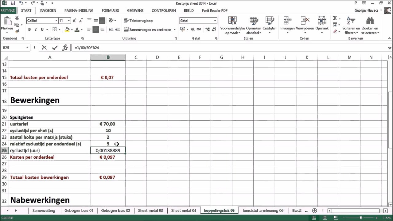 Kostprijsberekening met Excel, deel 2 - YouTube - Hoe Maak Je Een Kosten Baten Analyse