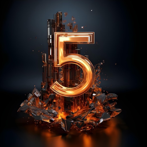 Kreative und lebendige numerische zahl fünf 5 design-illustration - 5 Vierkante Meter Is Hoeveel Meter