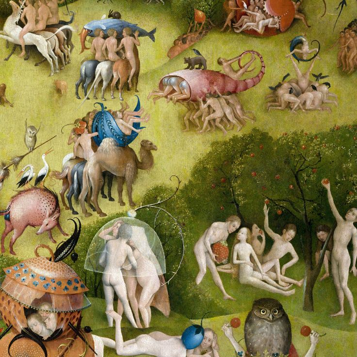 Kunstkaart van Jeroen Bosch. Tuin der Lusten (detail) in 2024 - Jeroen Bosch Tuin Der Lusten