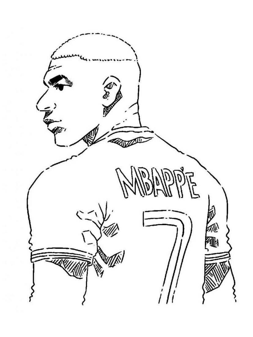 Kylian Mbappe Line Art Coloring Page in 2024 | Coloring pages for kids - Waarom Hebben Sommige Voetballers Een Masker Op