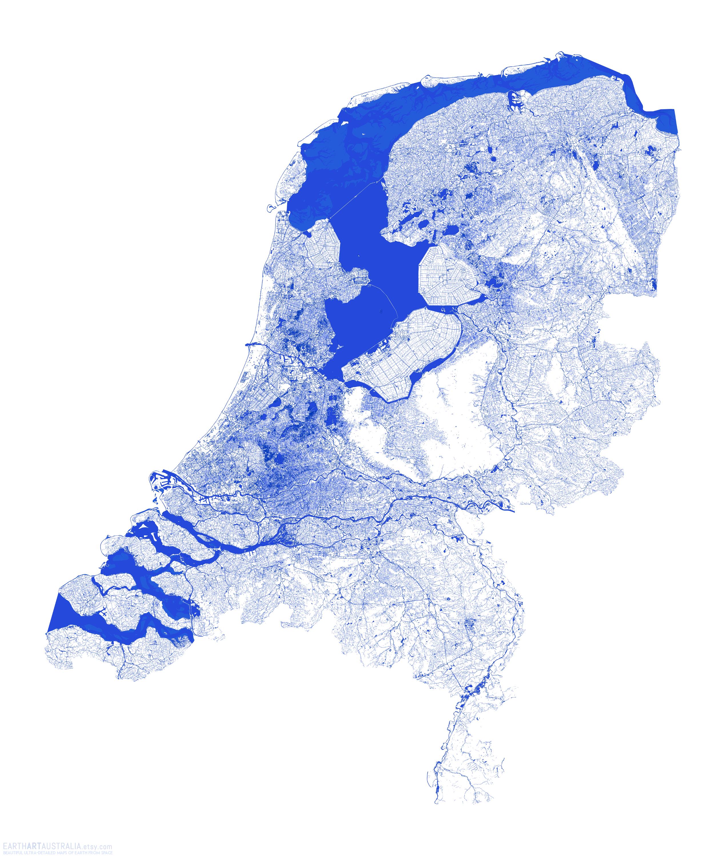 Lakes, rivers and cannals of The Netherlands [2573x3000] : r/MapPorn - Kaart Van Rivieren In Nederland