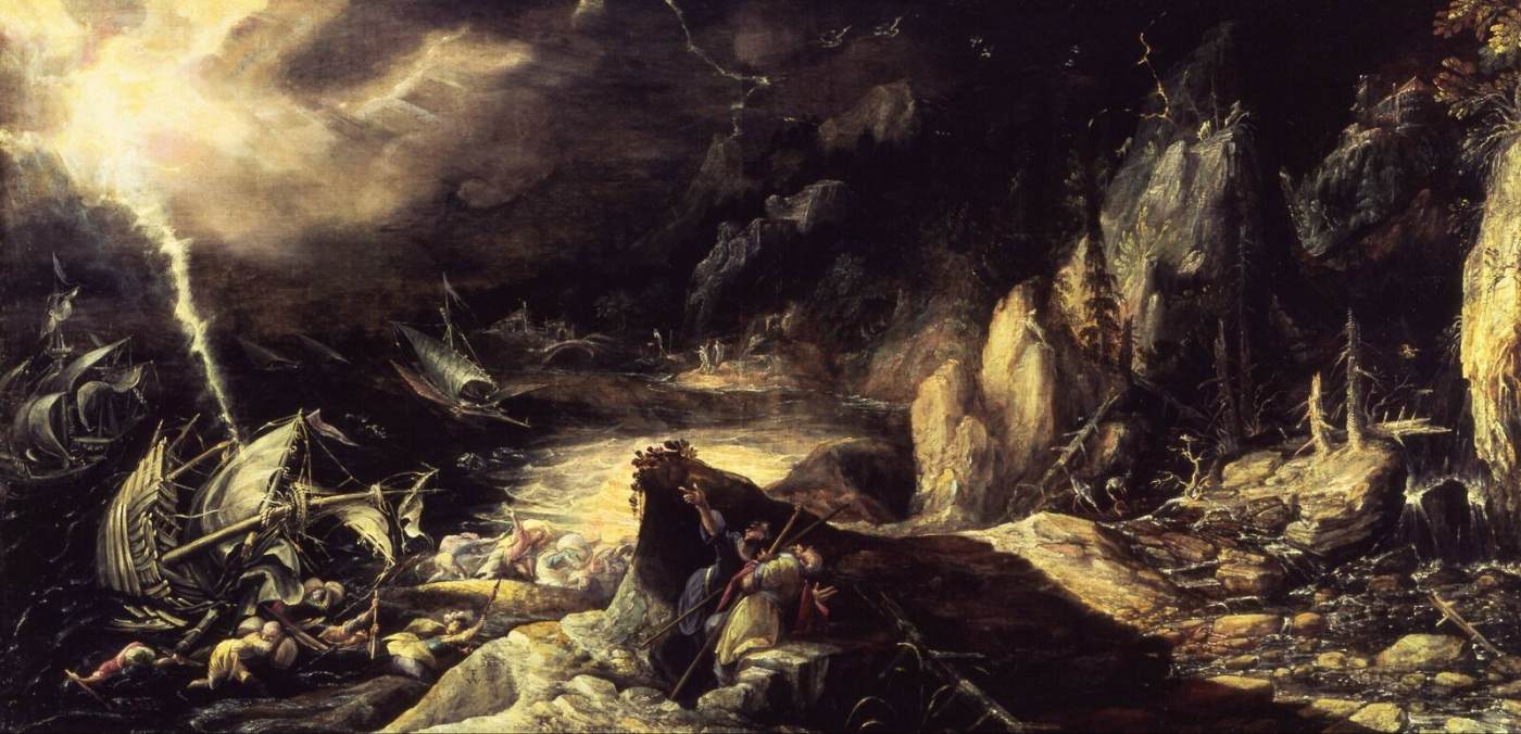 Landscape with a Shipwreck of Aeneas by VALCKENBORCH, Frederik van - Het Verhaal Van Aeneas Samenvatting