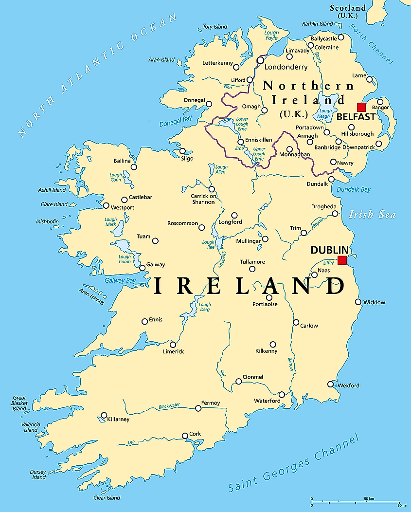Largest Islands Of Europe By Area - WorldAtlas - Verschil Ierland En Noord Ierland