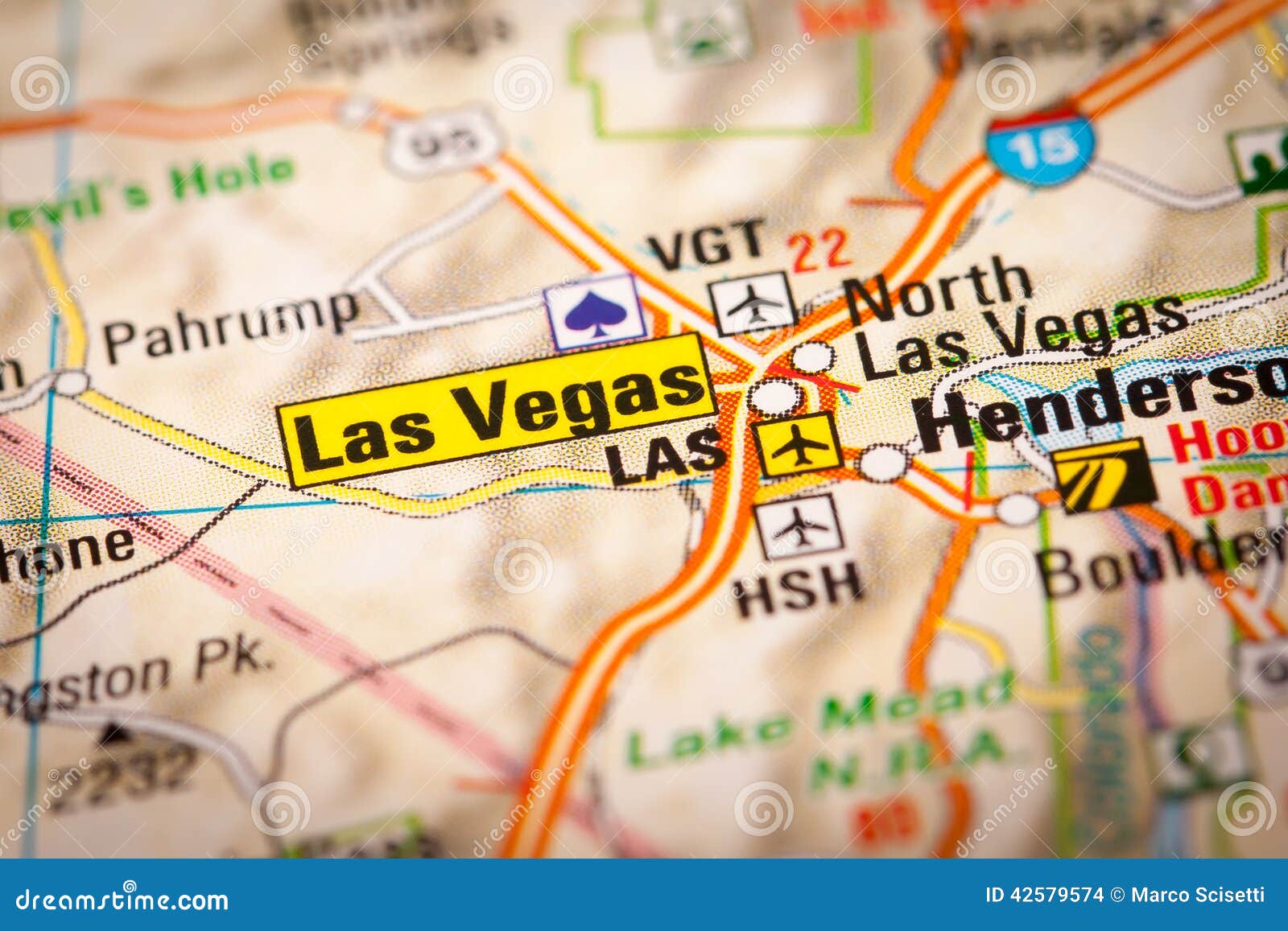 Las Vegas City On A Road Map Royalty-Free Stock Image | CartoonDealer - Waar Ligt Las Vegas Op De Kaart