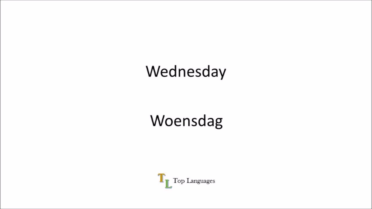 Learn Dutch English Weekdays - Dagen van de week - Nederlands Engels - Dagen Van De Week In Engels