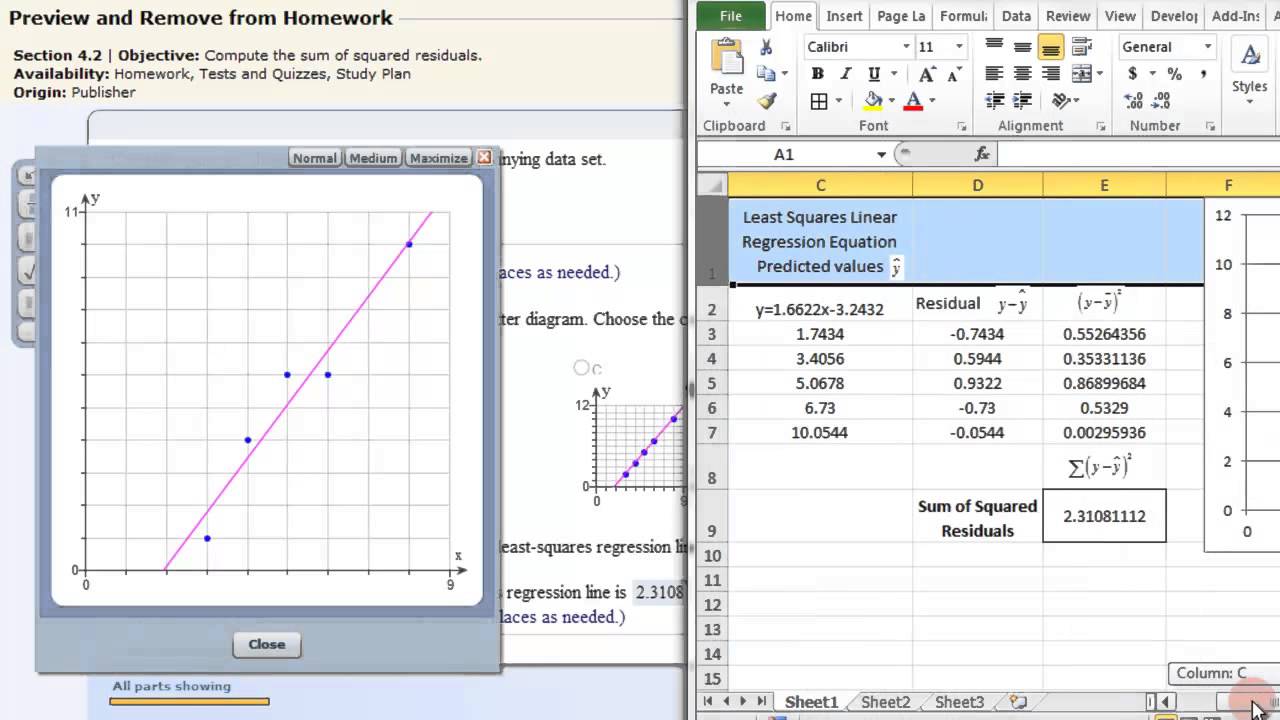 Least Squares Linear Regression - EXCEL - YouTube - Least Squares Fit In Excel