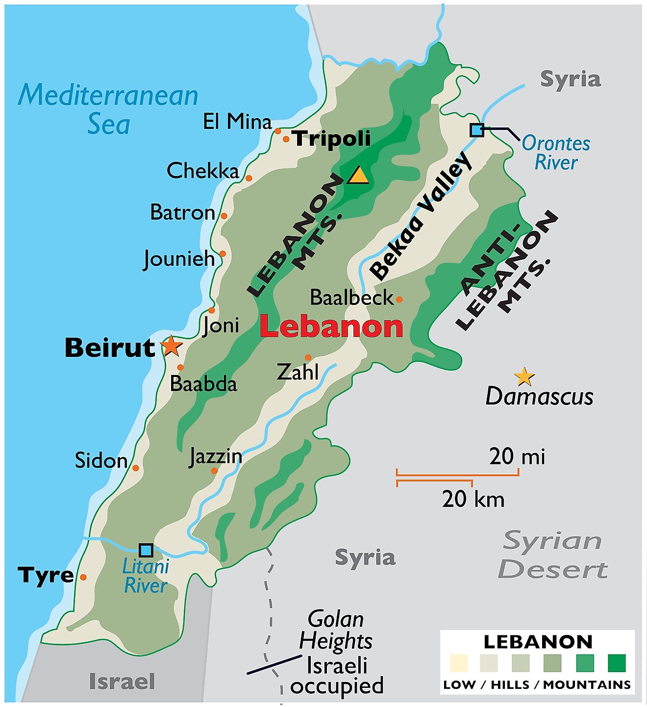 Lebanon Maps & Facts - World Atlas - Waar Ligt Libanon Op De Kaart