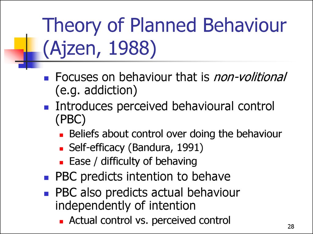 Lecture: Beliefs, Attitudes and Behaviour - online presentation - Ajzen Theory Of Planned Behaviour