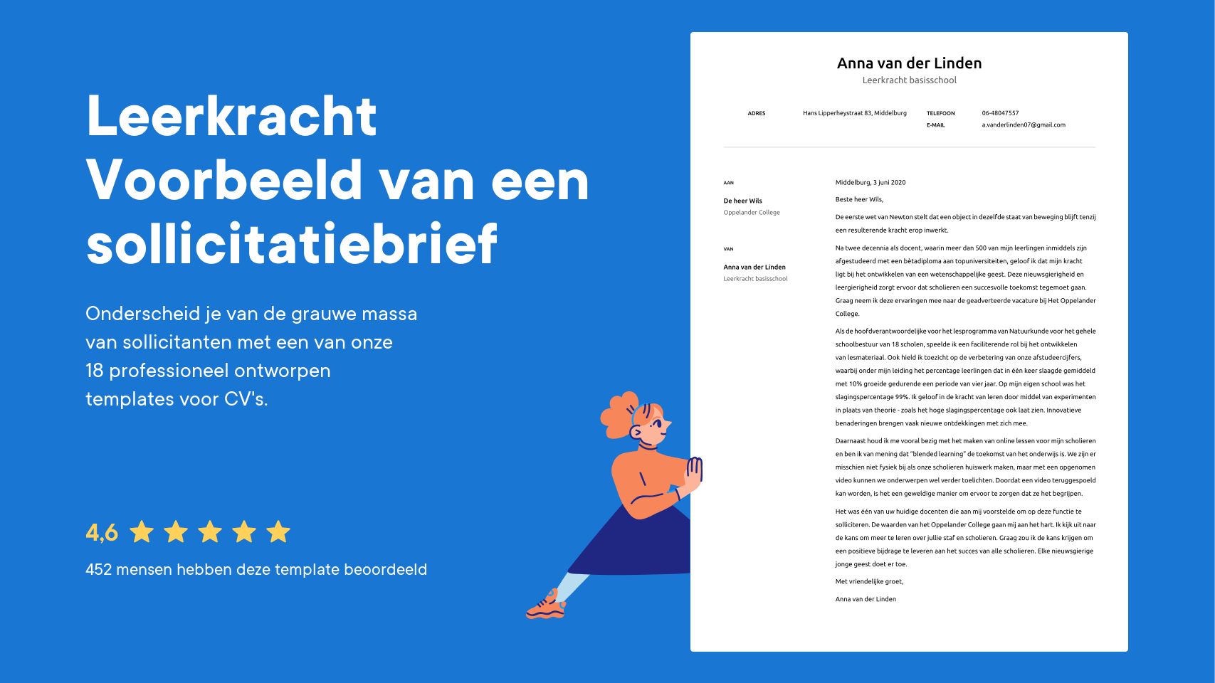 Leerkracht Sollicitatiebrief & Motivatiebrief Voorbeeld · cvster.nl - Schrijven Van Een Sollicitatiebrief Voorbeeld