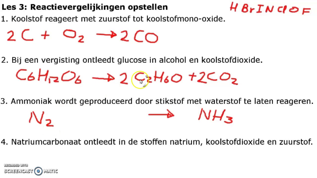 Les 3: Reactievergelijkingen opstellen - YouTube - Hoe Herken Je Een Zuur Base Reactie