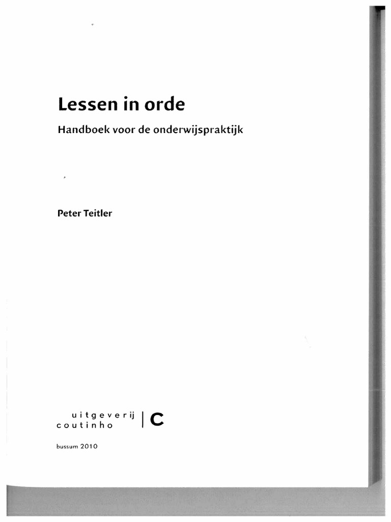 Lessen In Orde Peter Teitler