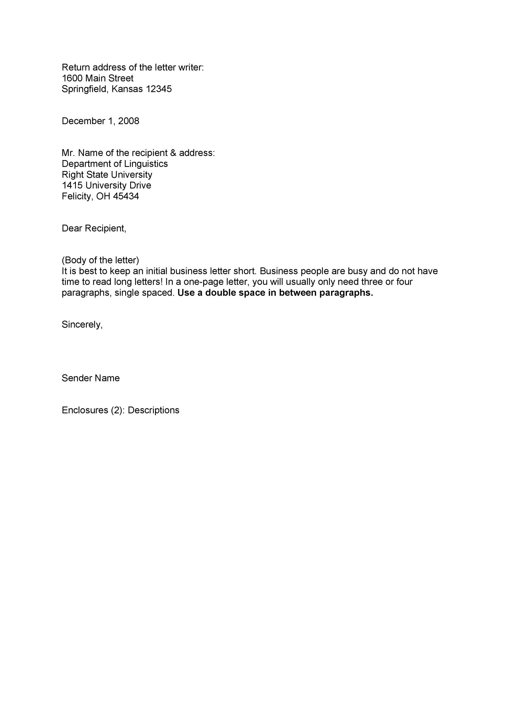 Letter Writing Sample Format - How Can We Write A Formal Letter