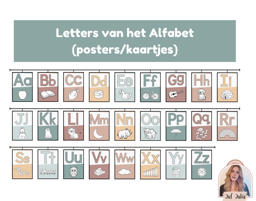 Letters van het Alfabet (posters/kaartjes) - Voor de Leerkracht - Welk Woord Bevat Alle Letters Van Het Alfabet