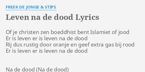 Leven Na De Dood Liedje