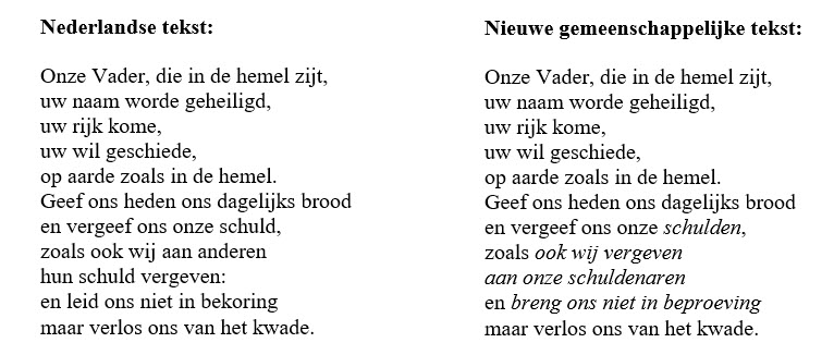 Licht van Christus Nieuwe vertaling Onze Vader vanaf Advent 2016 - Onze Vader Nieuwe Versie