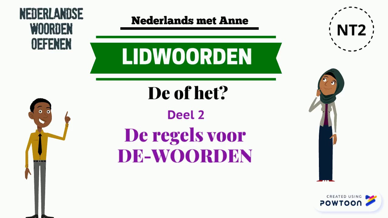 Lidwoorden: De of het? Deel 2- regels voor 'de' woorden. Nederlands - De Of Het Structuur