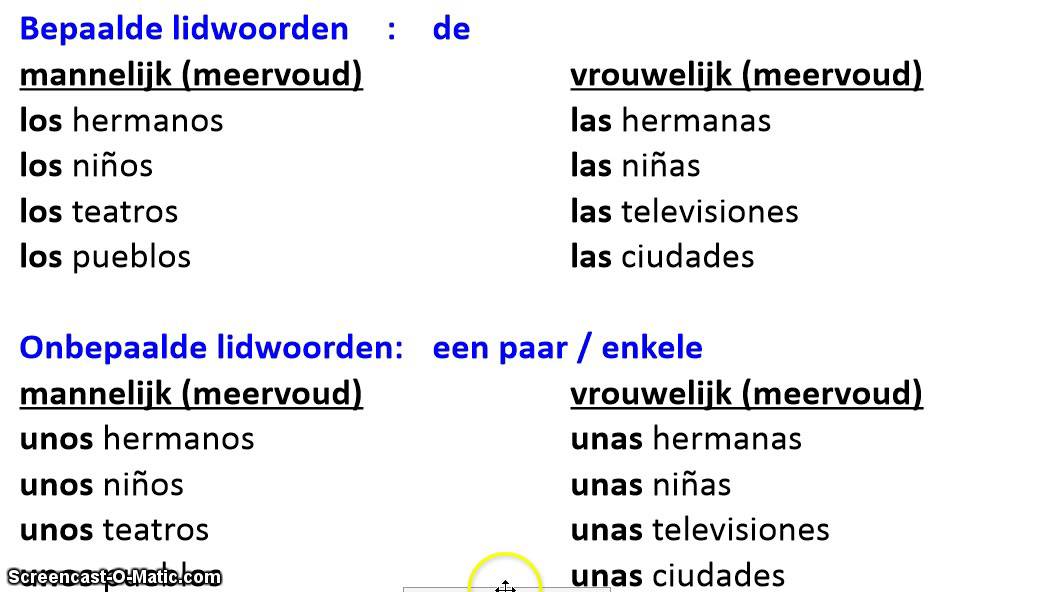 lidwoorden in het Spaans - YouTube - Ik Ben In Het Spaans