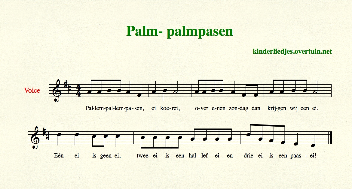 Palm Palm Pasen Tekst