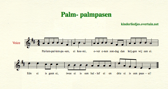 Liedjes jaarfeesten: Driekoningen, Pasen, Sint-Maarten - jaarfeest - Palm Palm Pasen Tekst