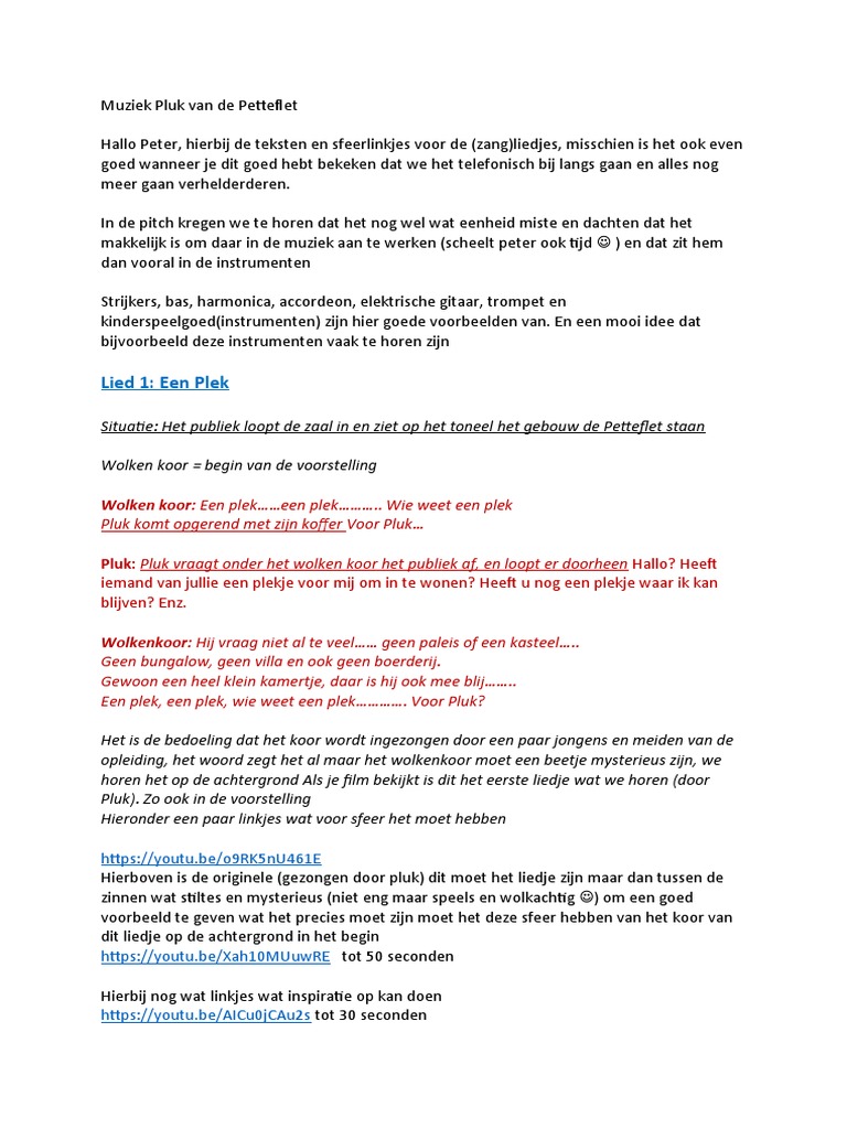 Liedjes Pluk Van de Petteflet | PDF - Pluk Van De Petteflet Hoorspel Download Gratis