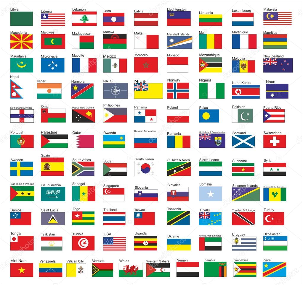 Lijst van vlaggen van alle landen in de wereld, deel 2 vectorafbeelding - Landen Die Meedoen Aan Het Ek