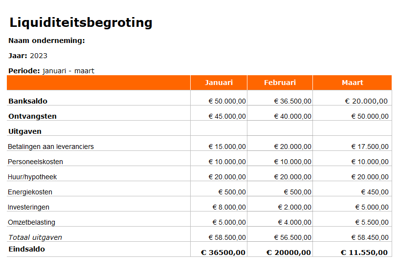 Hoe Ziet Een Liquiditeitsbegroting Eruit