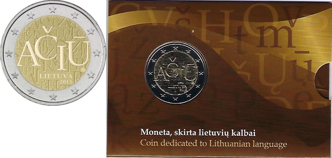 Litouwen 2 Euro2015 Litouwse taal in Coincard | MA-Shops - Welke Taal Spreken Ze In Litouwen