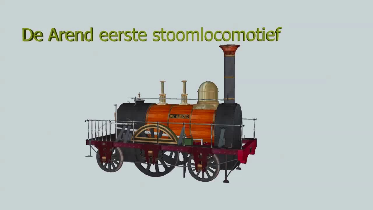 Locomotief "De Arend" 3D-Animatie - Eerste Stoomlocomotief in Nederland - Naam Eerste Locomotief In Nederland