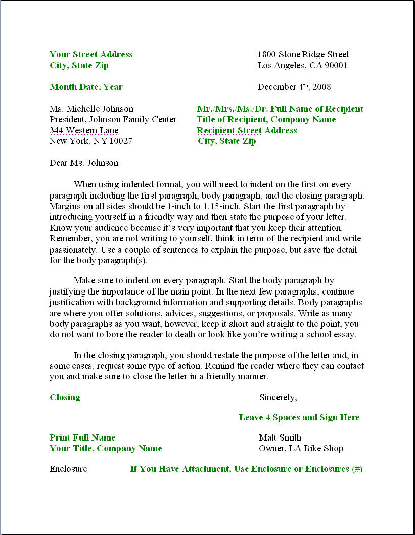 [L&R] Letter Format | Letter & Resume - How To Compose A Formal Letter