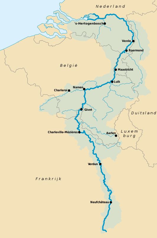 Maas - Wikipedia | Rivier, Europese geschiedenis, Noordzee - Welke Rivier Stroomt Door Nederland En Duitsland