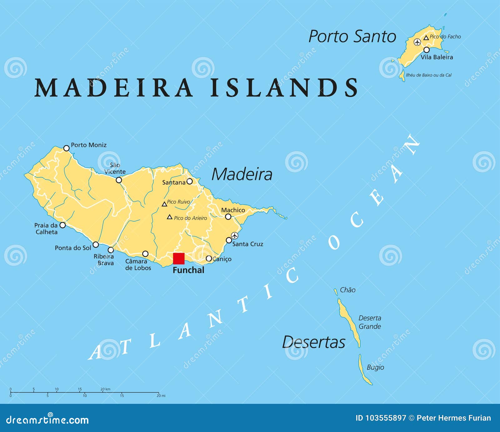Madeira Islands Political Map Cartoon Vector | CartoonDealer.com #103555897 - Waar Ligt Madeira Op De Kaart