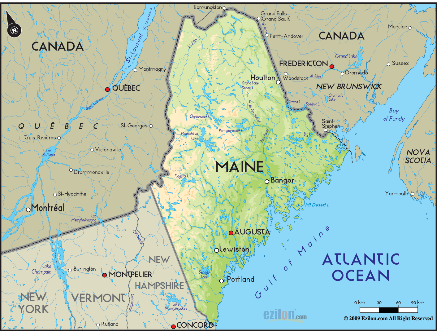 Maine - TravelsFinders.Com - Welke Bijnaam Heeft De Amerikaanse Staat Maine