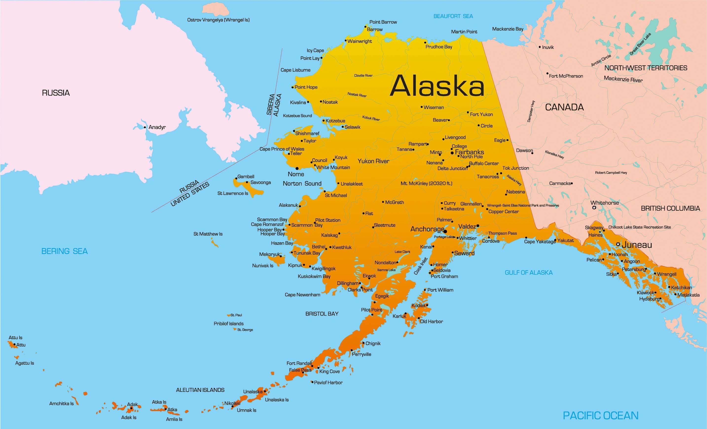Map of Alaska - Waar Ligt Alaska Op De Kaart