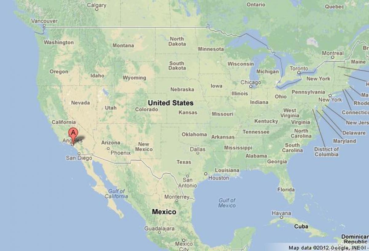 Map of america Los Angeles - LA on a map of the usa (California - USA) - Waar Ligt Las Vegas Op De Kaart