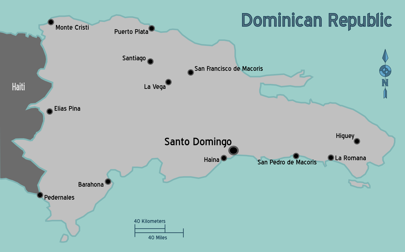 Map of Dominican Republic - Mapsof.Net - Waar Ligt De Dominicaanse Republiek