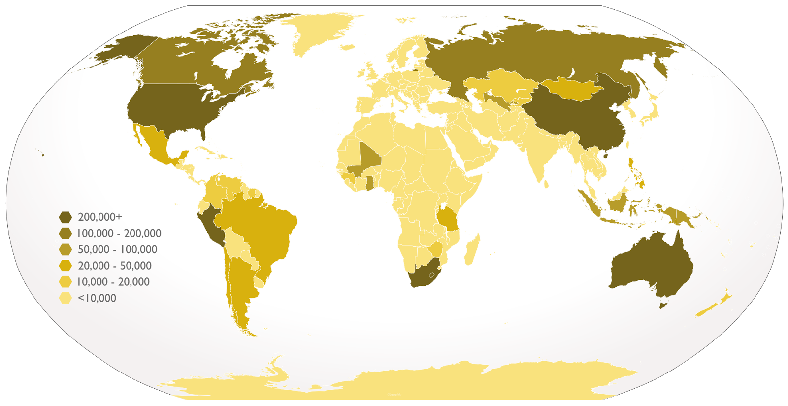 Map of gold production by country - Vivid Maps - Wordt Er Of Word Er
