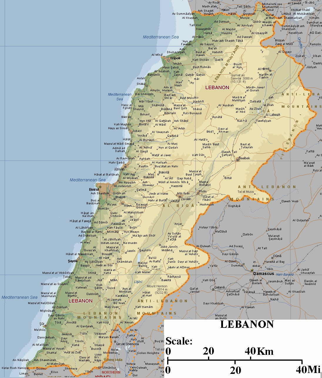 Waar Ligt Libanon Op De Kaart