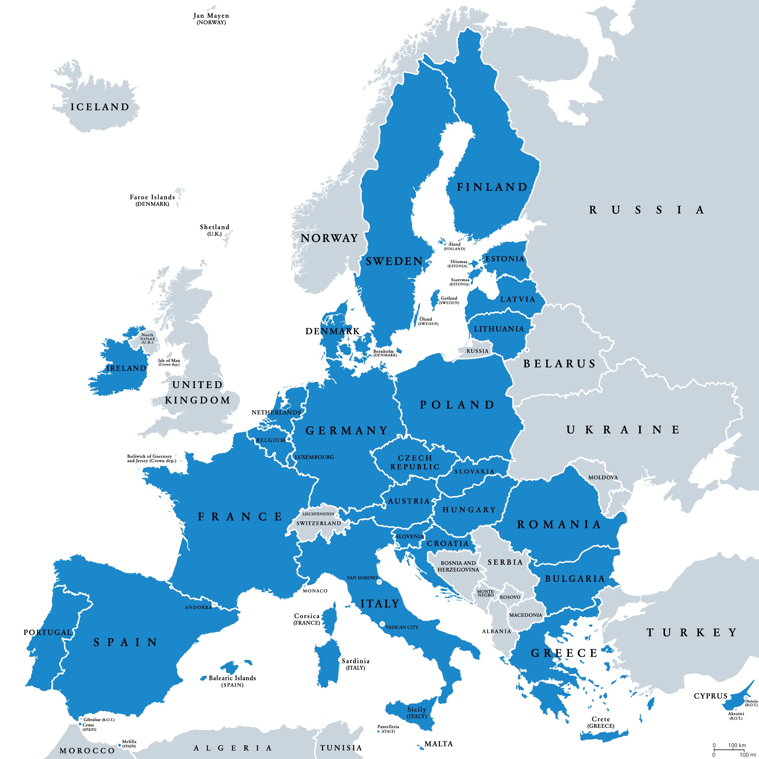 Map of the European Union | Mappr - Hoort Finland Bij De Europese Unie
