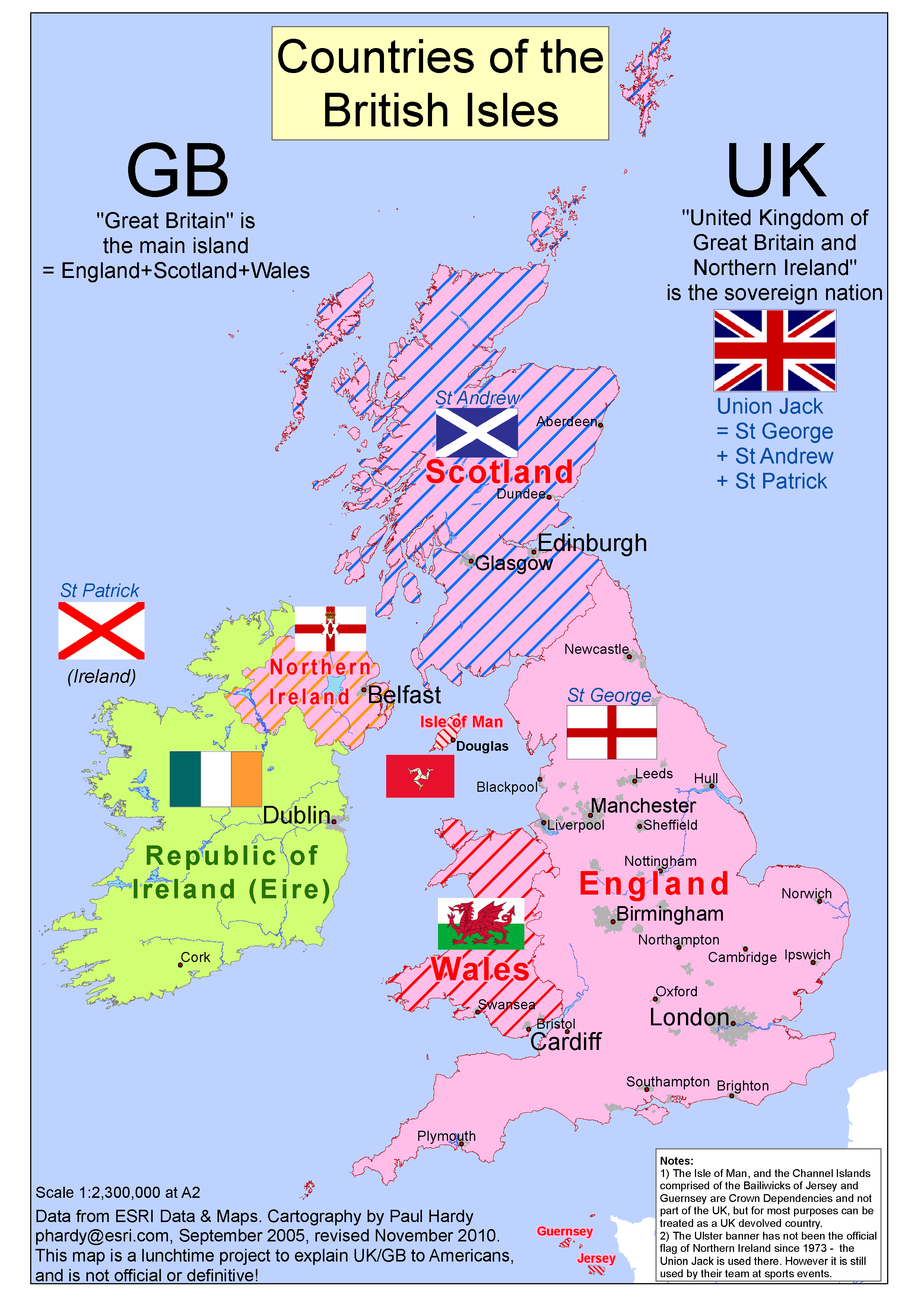 Map of the UK and Eire - United Kingdom Of Great Britain