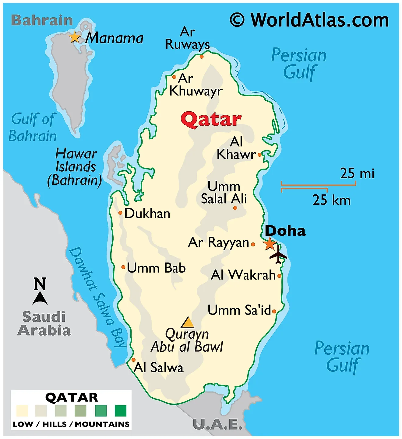 Mapas de Catar - Atlas del Mundo - Waar Ligt Qatar Op De Kaart