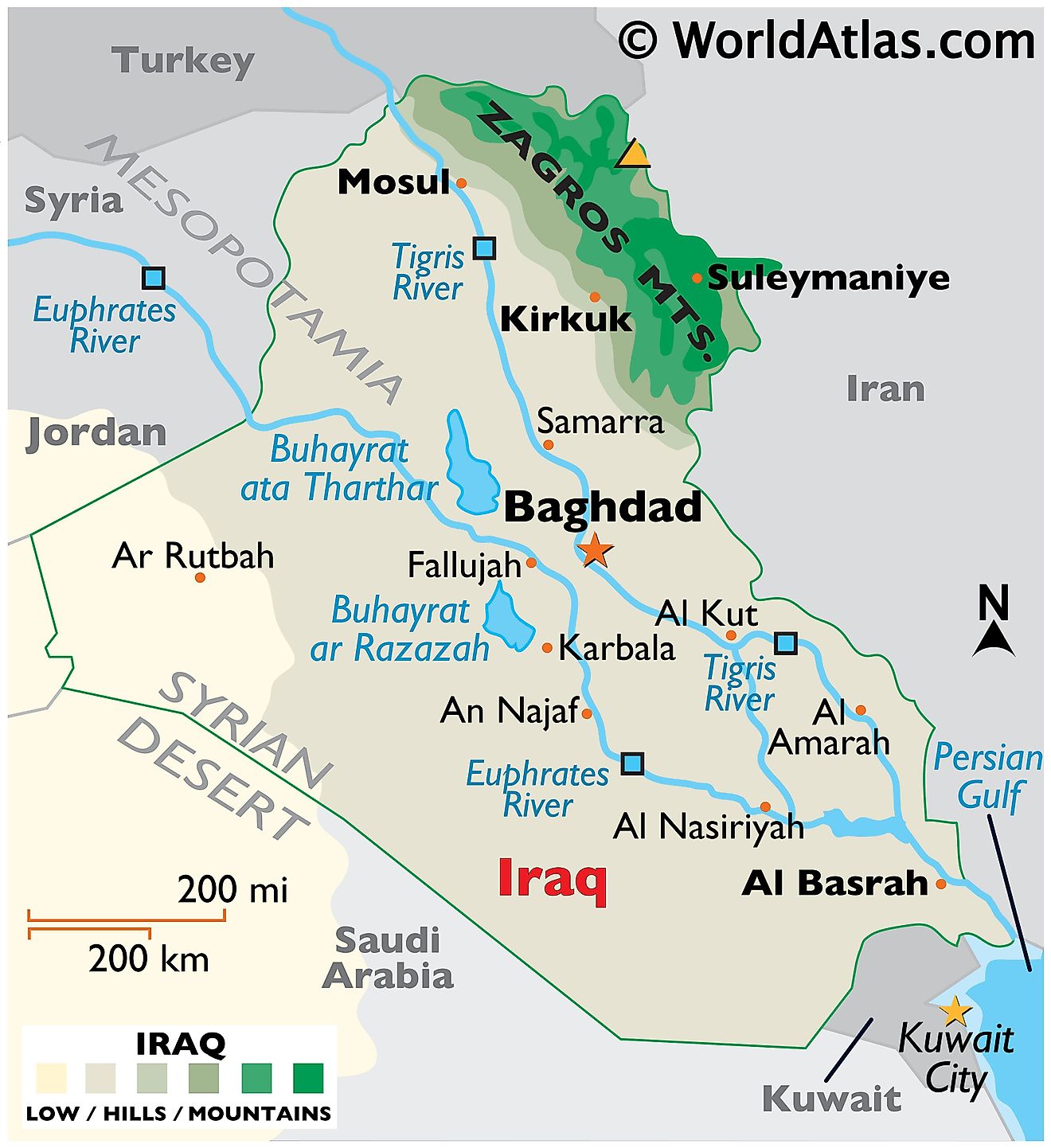 Mapas de Irak - Atlas del Mundo - Waar Ligt Irak Op De Kaart