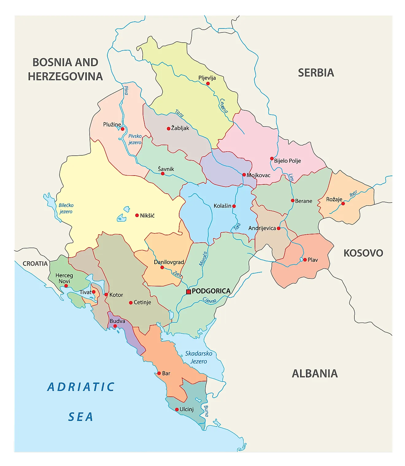Mapas de Montenegro - Atlas del Mundo - Waar Ligt Montenegro Op De Kaart