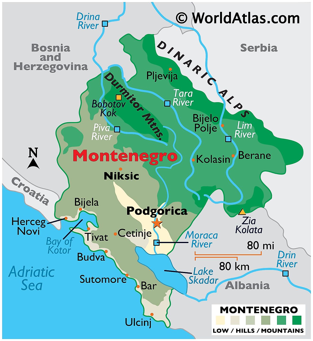 Mapas de Montenegro - Atlas del Mundo - Waar Ligt Montenegro Op De Kaart