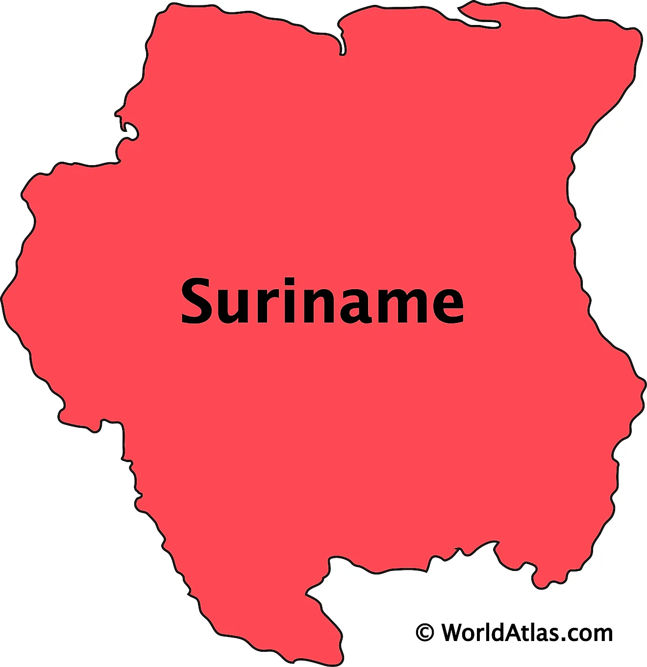 Mapas de Surinam - Atlas del Mundo - Waar Ligt Suriname Op De Kaart