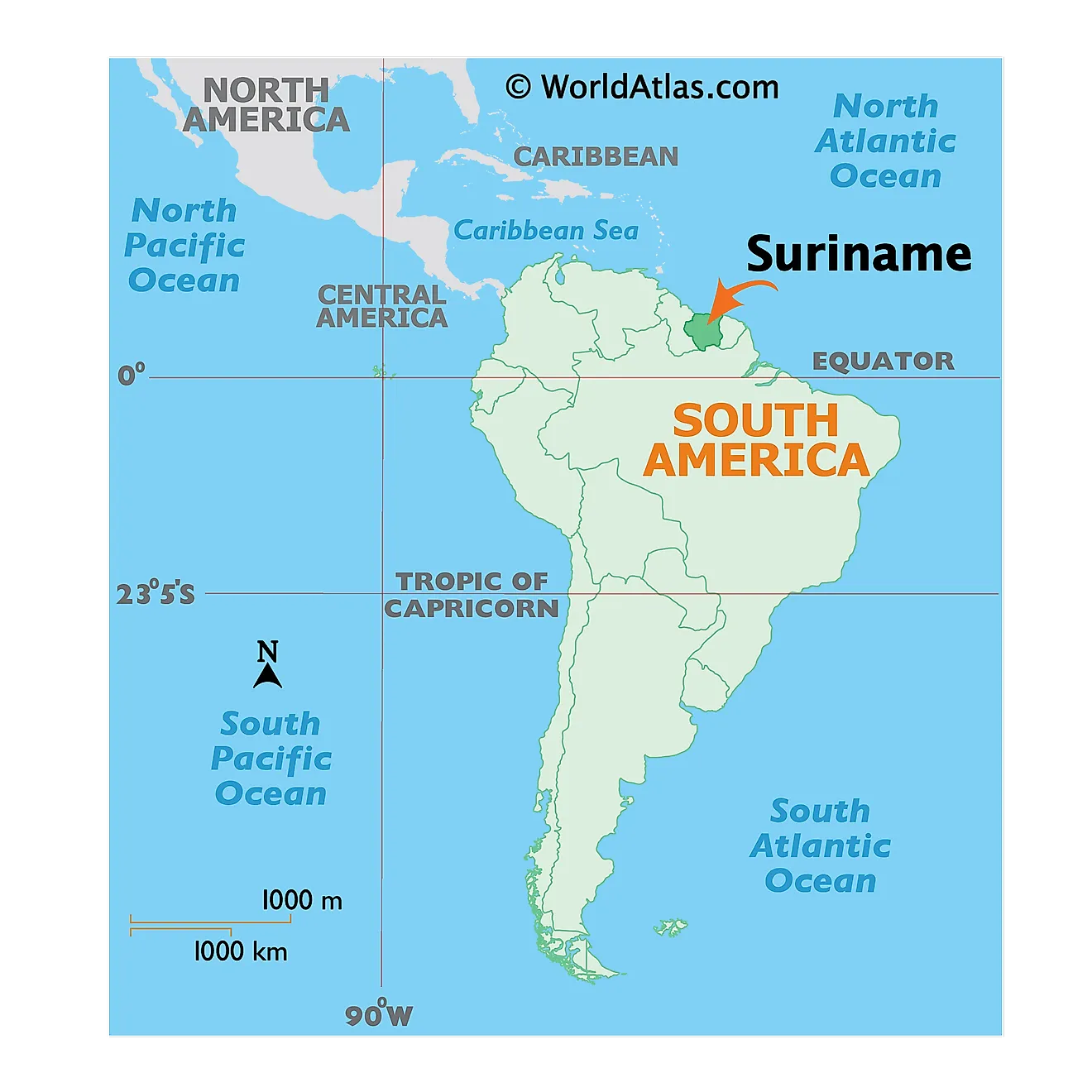 Mapas de Surinam - Atlas del Mundo - Waar Ligt Suriname Op De Kaart