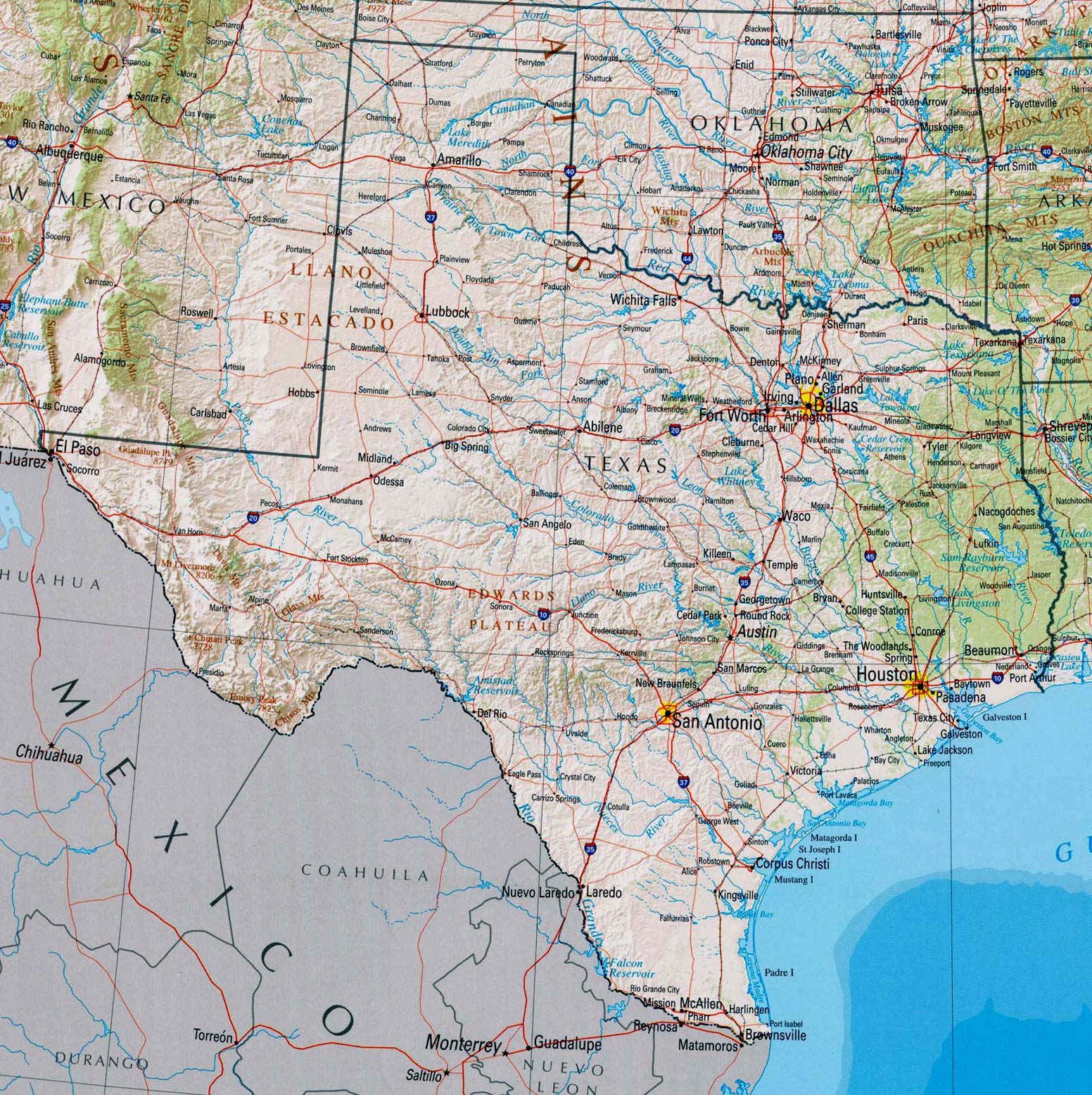 Maps of Texas - Texan Flags, Maps, Economy, Geography, Climate, Natural - Texas Instrument Ti 84 Plus Ce T
